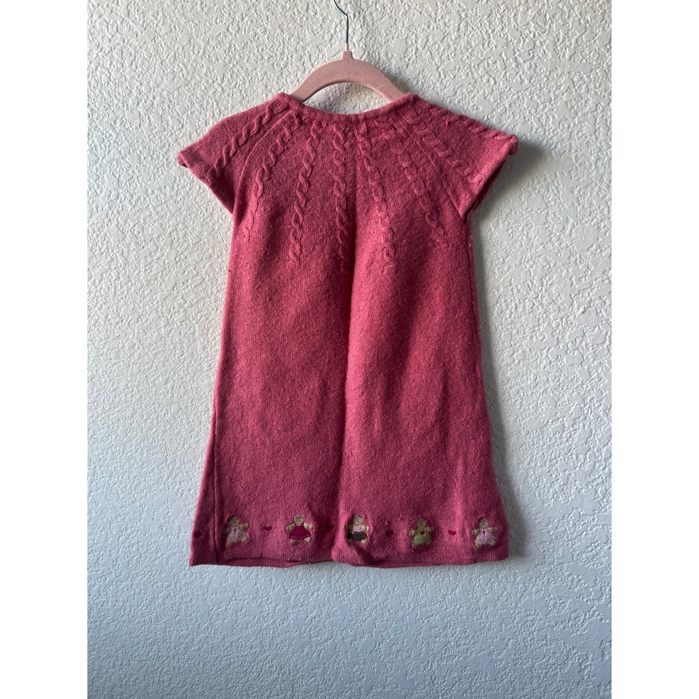 Janie and‎ Jack Girls Pink Lambswool Cable Knit Gingerbread Sweater Dress 3T